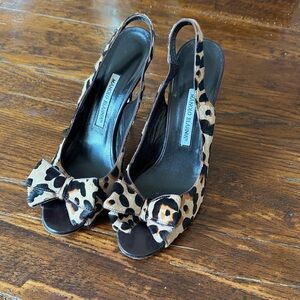 Manolo Blahnik cheetah bow heels